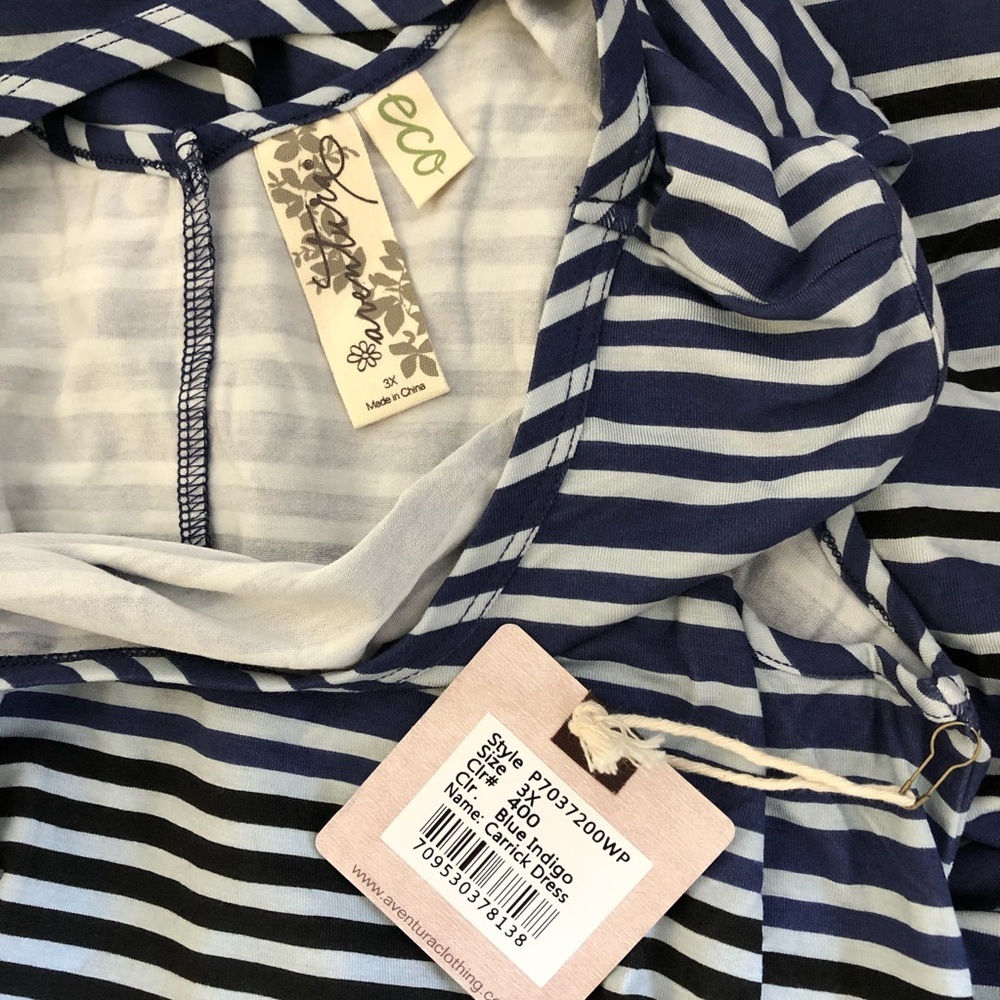New Aventura Indigo Striped Flowy Dress - Picture 6 of 7
